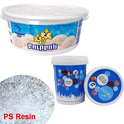Food Grade Polystyrene Resin Ice Cream Containers PS Raw Material